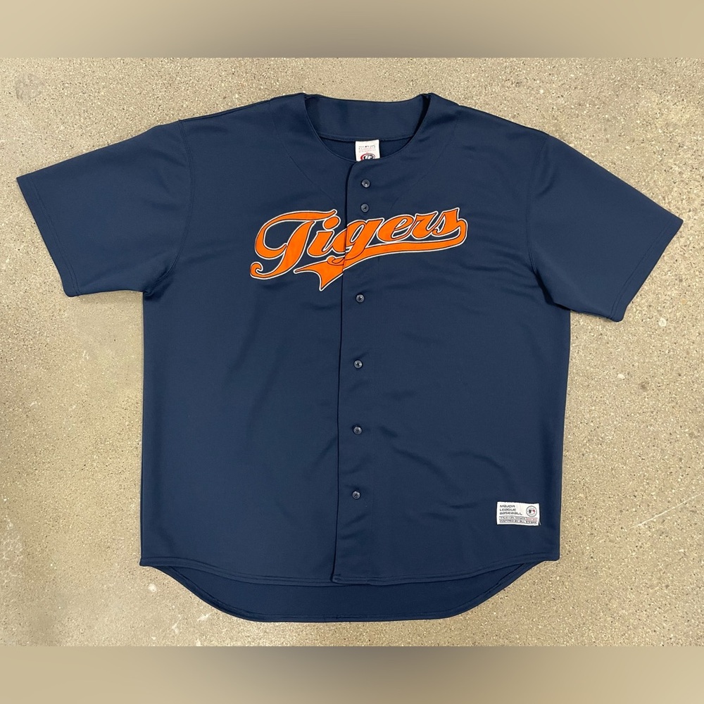 Tigers Navy Short-Sleeve Baseball Jersey